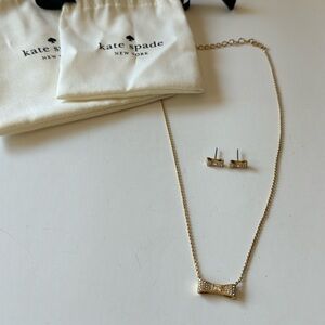 Kate spade gold & crystal bow set.